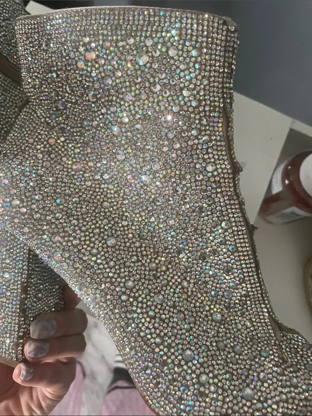 Betsey Johnson Sparkling Crystal-Embellished Women's Ankle Boots - Silver
